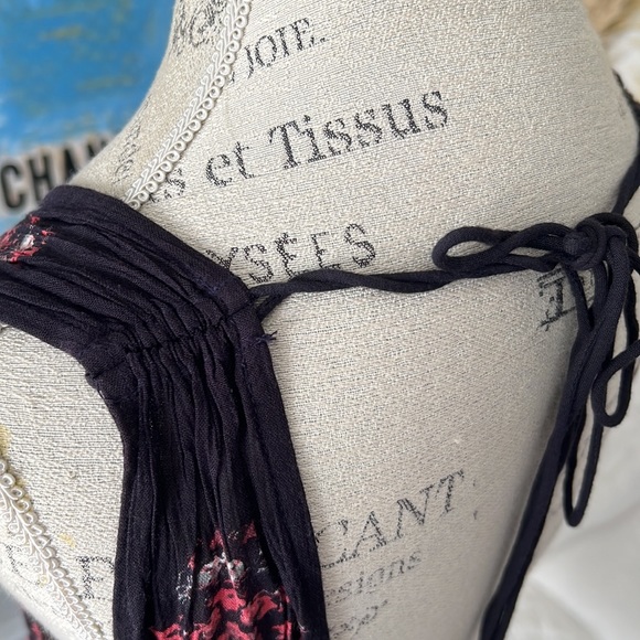 FP One Floral Slip mini dress Pinafore open back flawy Sz. S Button front - Picture 10 of 17